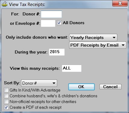 View Donation Receipts