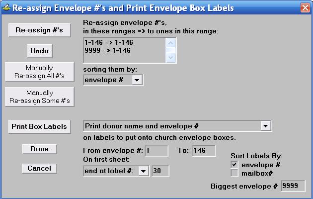 Reassigning Envelope #'s